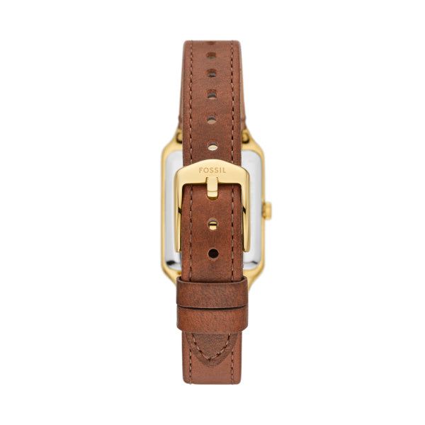 Fossil Ladies 23mm Raquel Three-Hand Date Brown Leather Strap Watch