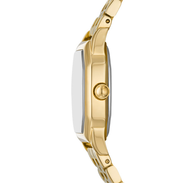 Fossil Ladies 27mm Harlow Three-Hand Gold Tone Stainless Steel Watch