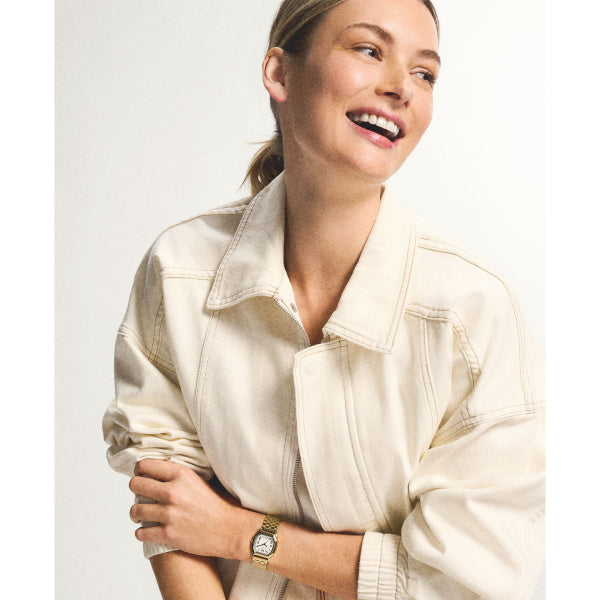 Fossil Ladies 27mm Harlow Three-Hand Gold Tone Stainless Steel Watch