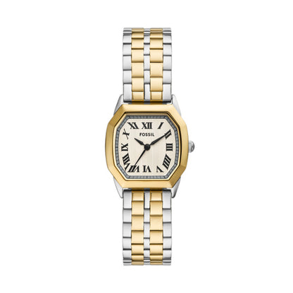 Fossil Ladies 27mm Harlow Three-Hand Two Tone Stainless Steel Watch