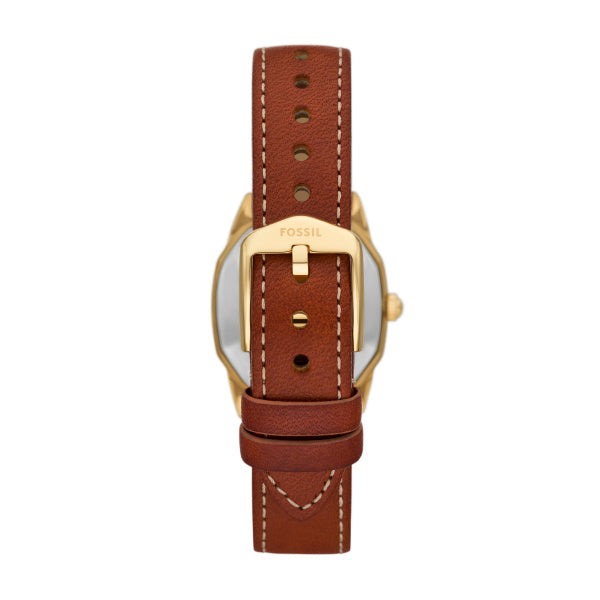 Fossil Ladies 27mm Harlow Three-Hand Brown Leather Strap Watch