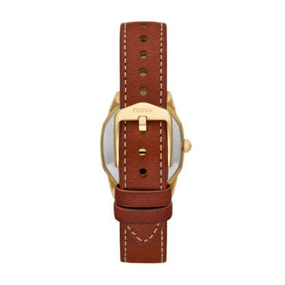 Fossil Ladies 27mm Harlow Three-Hand Brown Leather Strap Watch