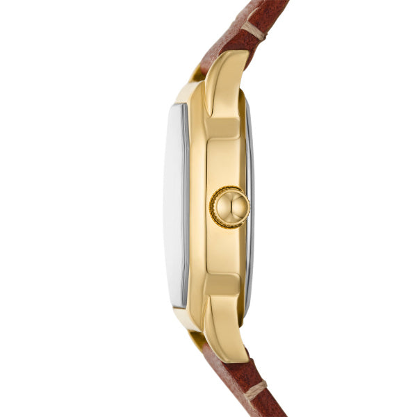 Fossil Ladies 27mm Harlow Three-Hand Brown Leather Strap Watch