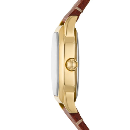 Fossil Ladies 27mm Harlow Three-Hand Brown Leather Strap Watch