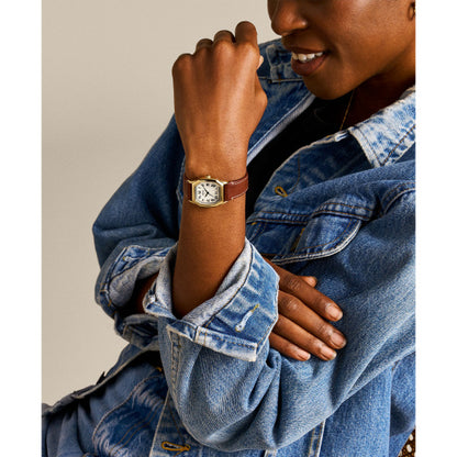 Fossil Ladies 27mm Harlow Three-Hand Brown Leather Strap Watch