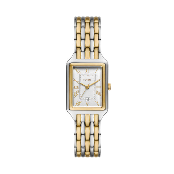 Fossil Ladies 23mm Raquel Three-Hand Date Two Tone Stainless Steel Watch