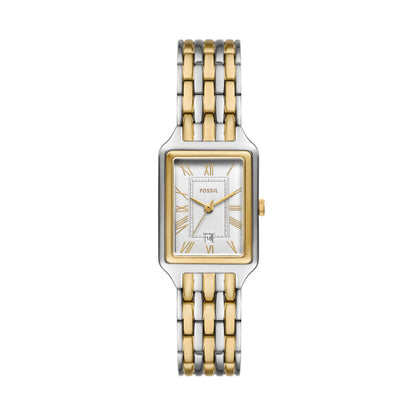 Fossil Ladies 23mm Raquel Three-Hand Date Two Tone Stainless Steel Watch