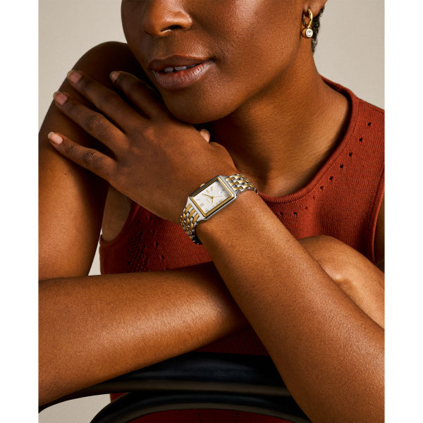 Fossil Ladies 23mm Raquel Three-Hand Date Two Tone Stainless Steel Watch