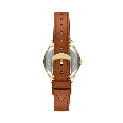 Fossil Ladies 28mm Gilmore Three-Hand Brown Leather Strap Watch