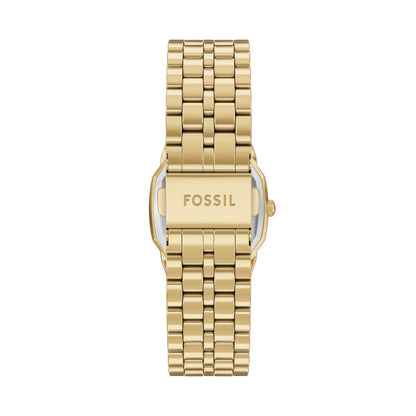 Fossil Ladies 27mm Harlow Three-Hand Gold Tone Black Dial Stainless Steel Watch