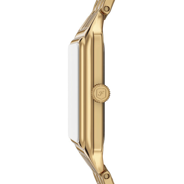 Fossil Ladies 23mm Raquel Three-Hand Date Gold Tone Black Dial Stainless Steel Watch