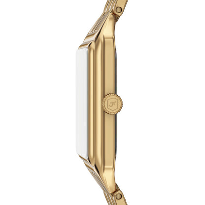 Fossil Ladies 23mm Raquel Three-Hand Date Gold Tone Black Dial Stainless Steel Watch