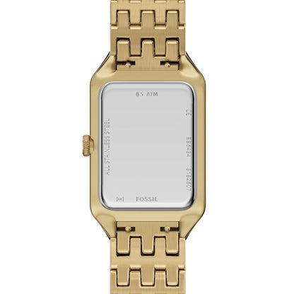 Fossil Ladies 23mm Raquel Three-Hand Date Gold Tone Black Dial Stainless Steel Watch