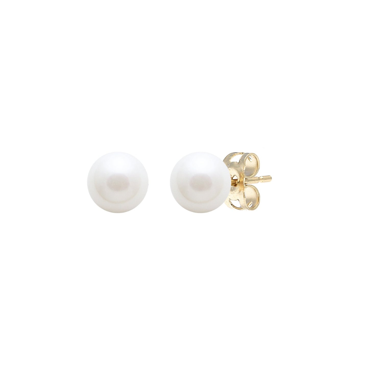 9ct Yellow Gold 5.5mm Cultured River Pearl Earrings