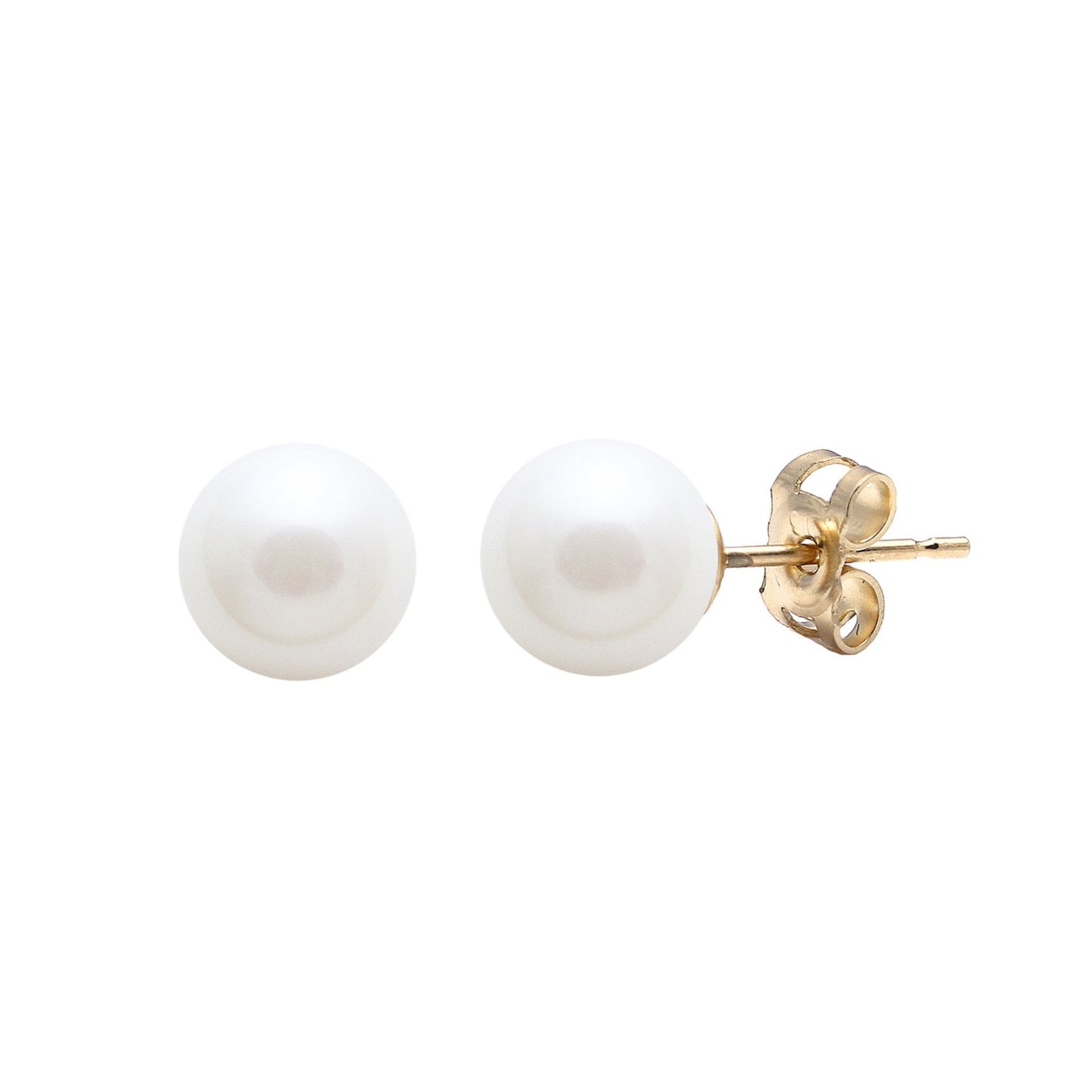 9ct Yellow Gold 6.5mm Cultured River Pearl Earrings