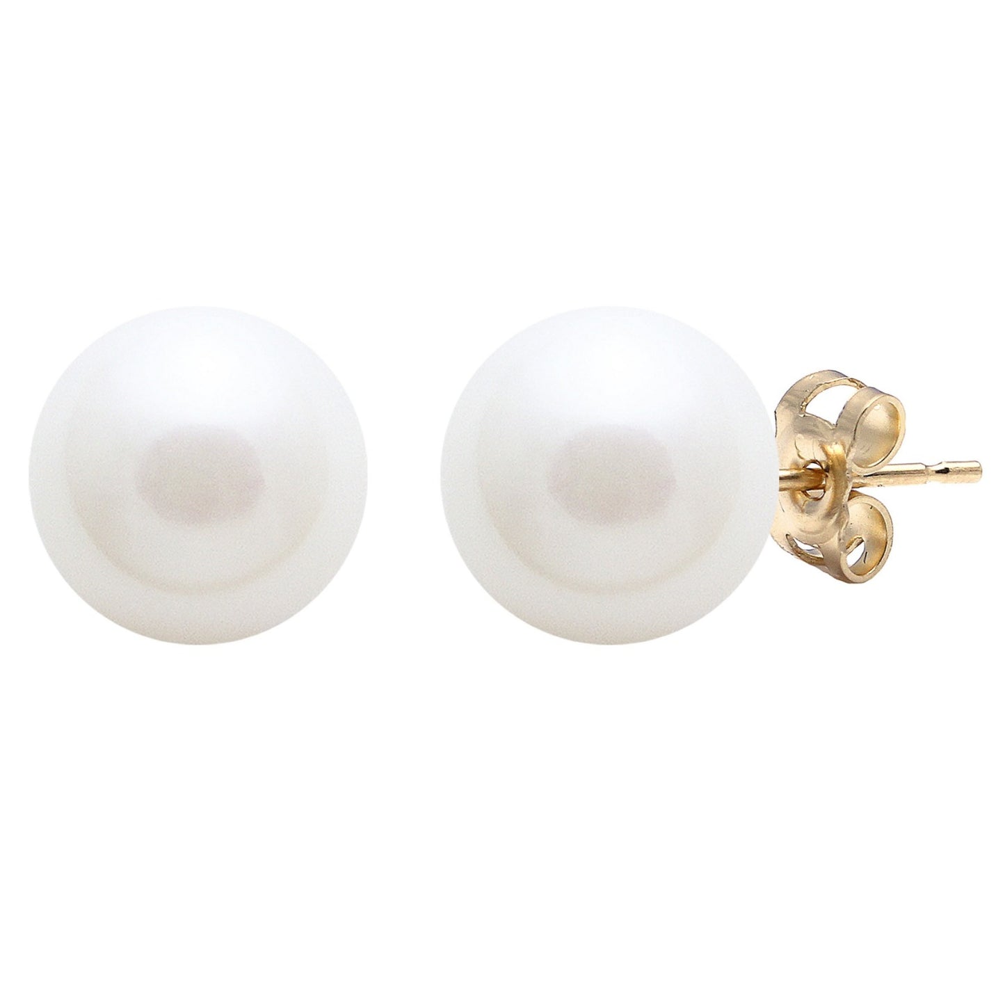 9ct Yellow Gold 11mm Cultured River Pearl Earrings
