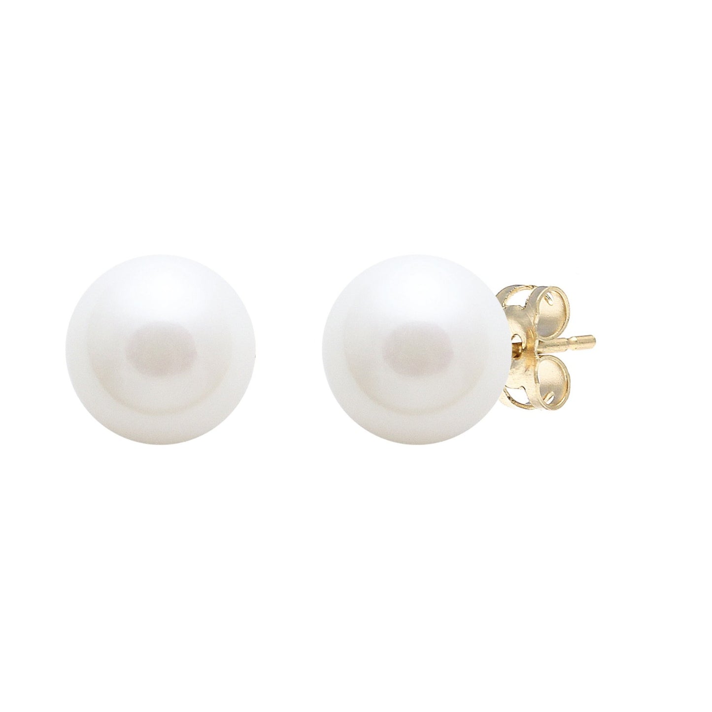 9ct Yellow Gold 9.5mm Cultured River Pearl Earrings