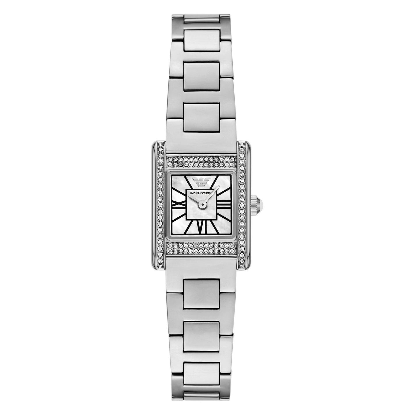 Emporio Armani 26mm Ladies Genni Silver Mother of Pearl Dial Bracelet Watch
