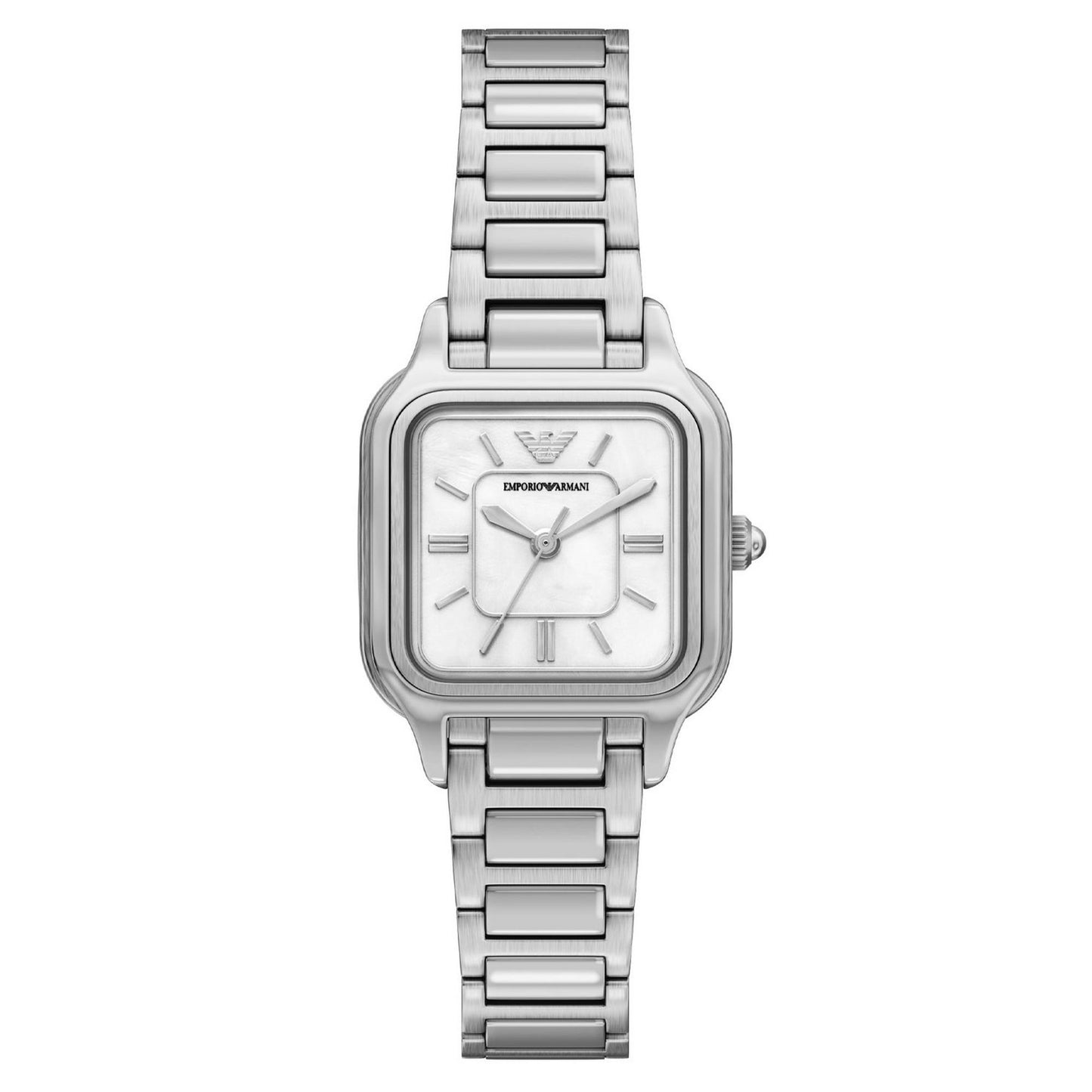 Emporio Armani 35mm Ladies Cecilia Mother of Pearl Dial Silver Bracelet Watch