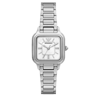 Emporio Armani 35mm Ladies Cecilia Mother of Pearl Dial Silver Bracelet Watch