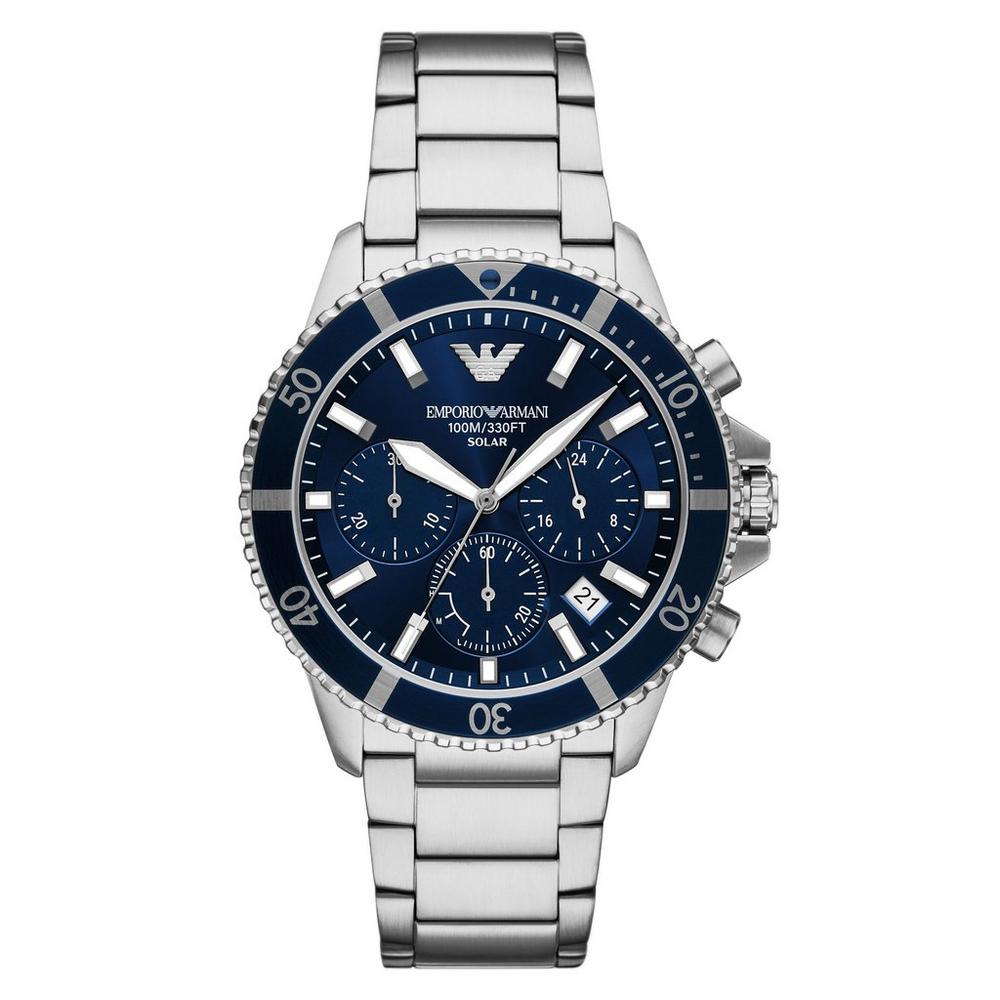 Emporio Armani 43mm Diver Chronographic Blue Steel Watch