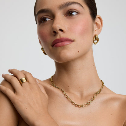D.LOUISE Yellow Gold Plate Eternal Link Chain Necklace