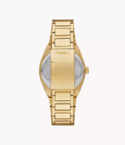 Fossil 42mm Everett Three-Hand Date Gold Tone Stainless Steel Watch