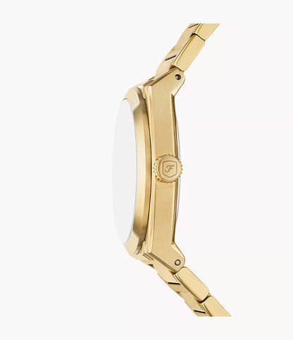 Fossil 42mm Everett Three-Hand Date Gold Tone Stainless Steel Watch