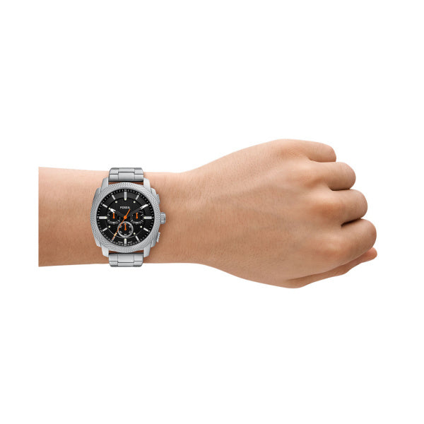 Fossil 44mm Machine Chronograph Black Dial Stainless Steel Watch