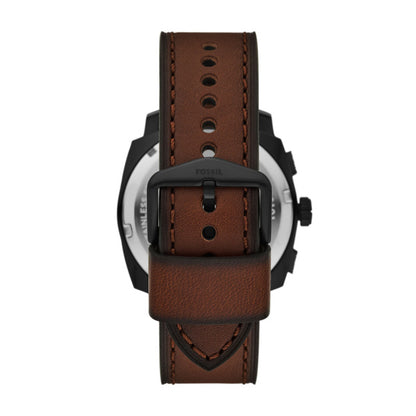 Fossil 44mm Machine Chronograph Brown Leather Strap Watch