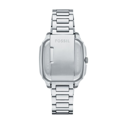 Fossil 42mm Crosby Three-Hand Date Grey Dial Stainless Steel Watch