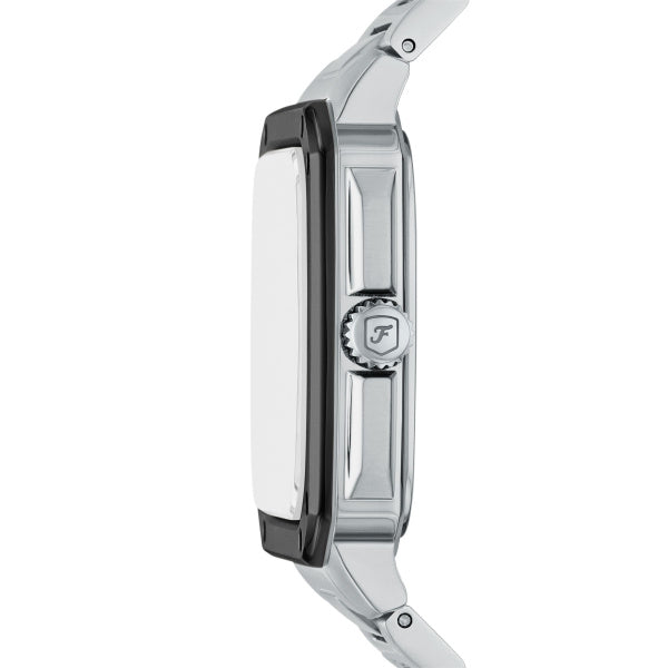 Fossil 42mm Crosby Three-Hand Date Grey Dial Stainless Steel Watch