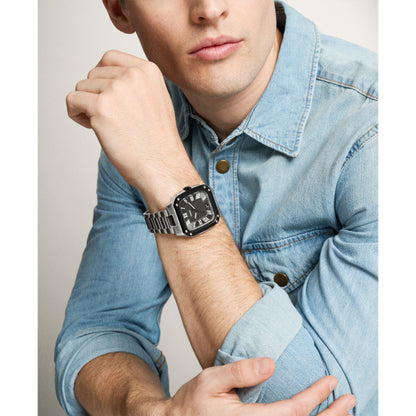 Fossil 42mm Crosby Three-Hand Date Grey Dial Stainless Steel Watch