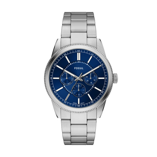 Fossil 42mm Pearson Multifunction Blue Dial Stainless Steel Watch