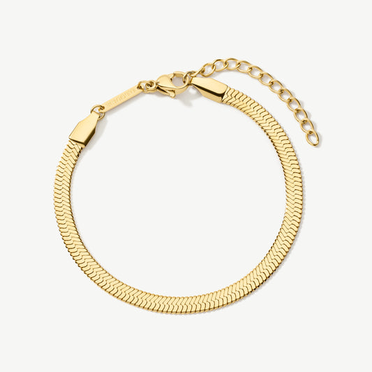 D.LOUISE Yellow Gold Plate Essentials Herringbone Bracelet