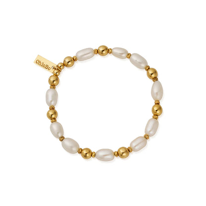 ChloBo Gold Plated Ocean Freshwater Pearl Bracelet