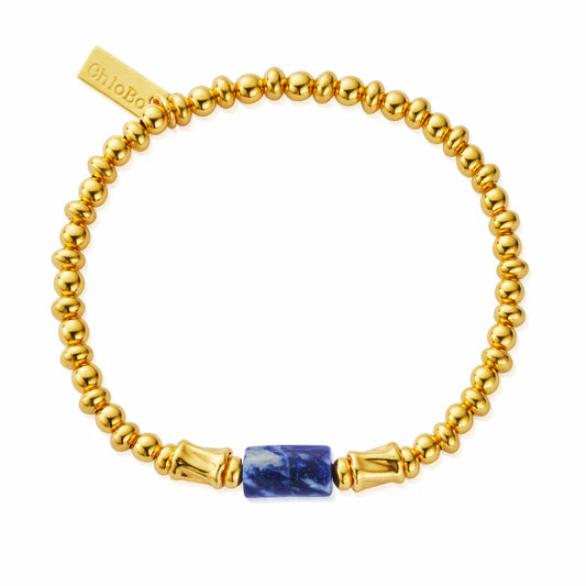 ChloBo Yellow Gold Plated Guidance Spirit Sodalite Stone Bracelet