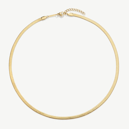 D.LOUISE Yellow Gold Plate Essentials Snake Chain Necklace