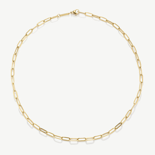 D.LOUISE Yellow Gold Plate Paperclip Necklace