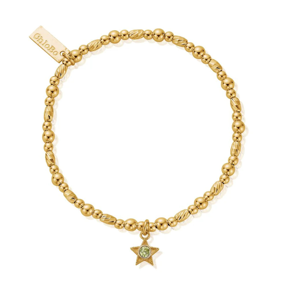 ChloBo Yellow Gold Plated August Birthstone Bracelet
