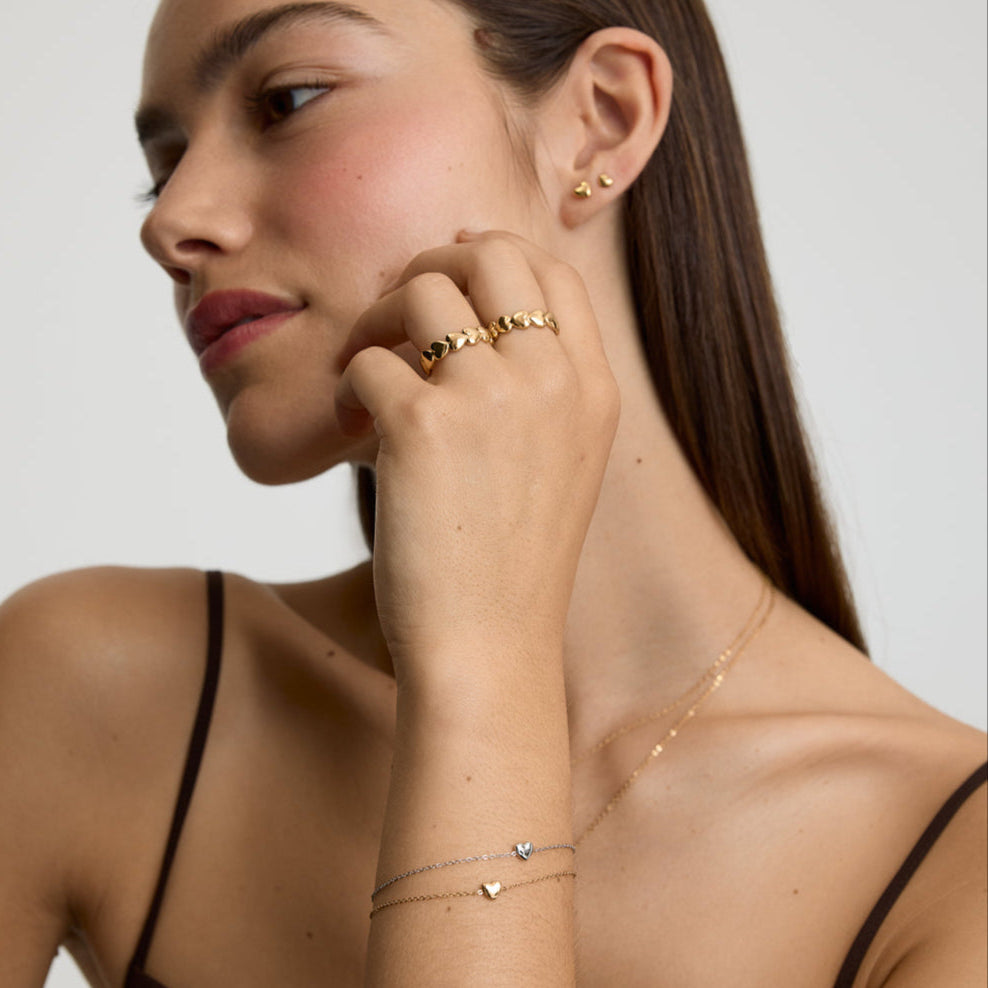 D.LOUISE Yellow Gold Plate Mini Heart Bracelet