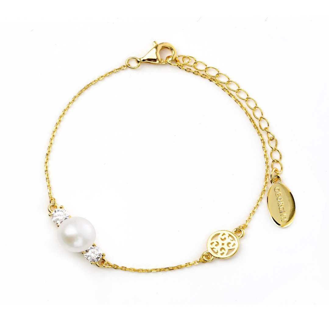 Georgini Yellow Gold Plated Freshwater Pearl Bracelet