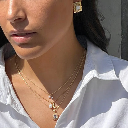 Sterling Silver Yellow Gold Plated Square Mother of Pearl Stone Stud Earrings