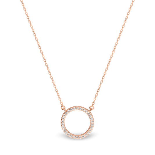 Georgini Rose Gold Plated CZ Circle of Life Necklace