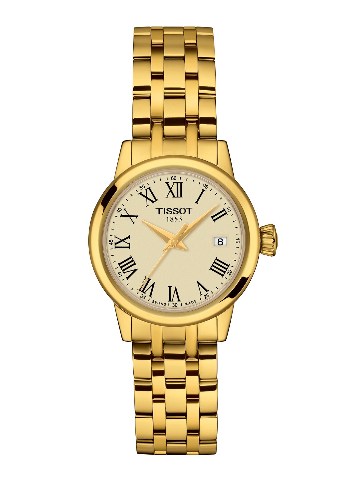 Tissot 28mm Classic Dream Yellow Gold Tone Ladies Bracelet Watch
