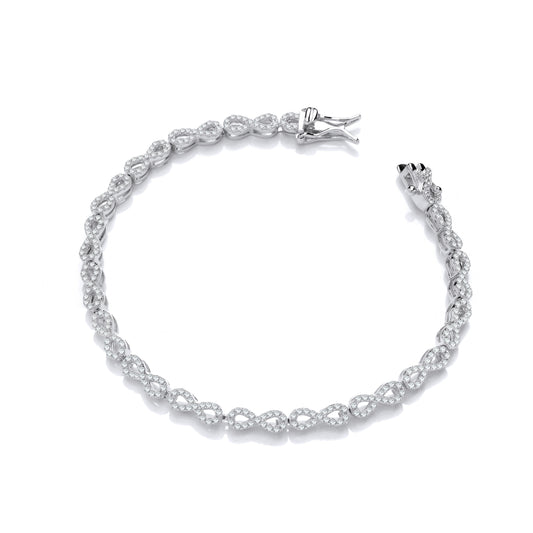 Sterling Silver Infinity CZ Link Bracelet