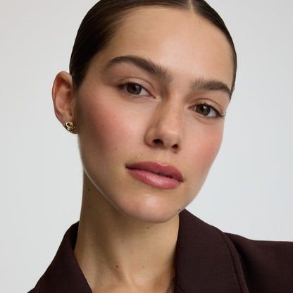 D.LOUISE Yellow Gold Plate 10mm Knots Stud Earrings