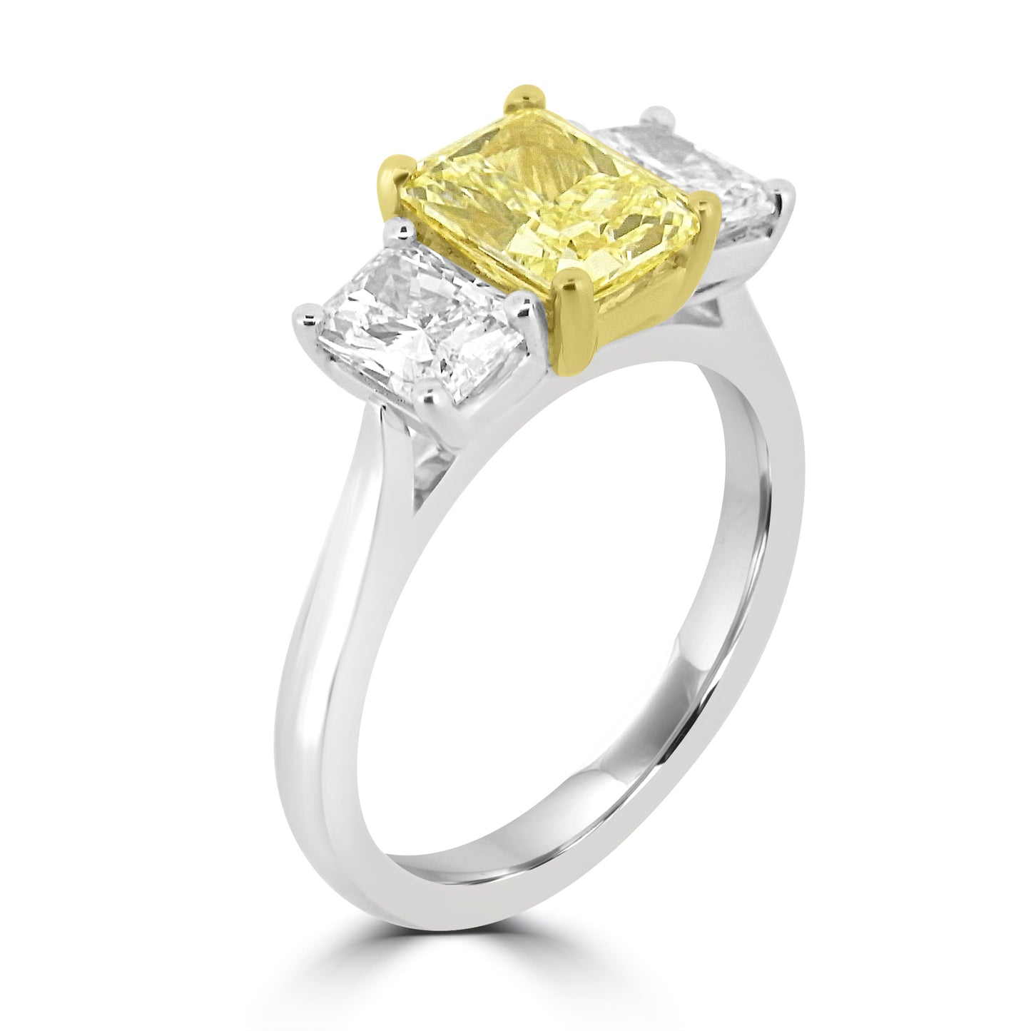 Laboratory Grown Radiant Yellow Diamond & Side Stones, 18ct Yellow Gold, 2.45ct