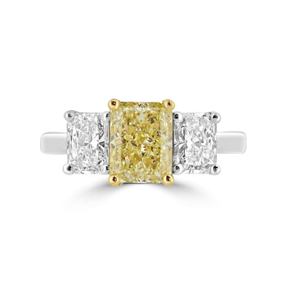 Laboratory Grown Radiant Yellow Diamond & Side Stones, 18ct Yellow Gold, 2.45ct