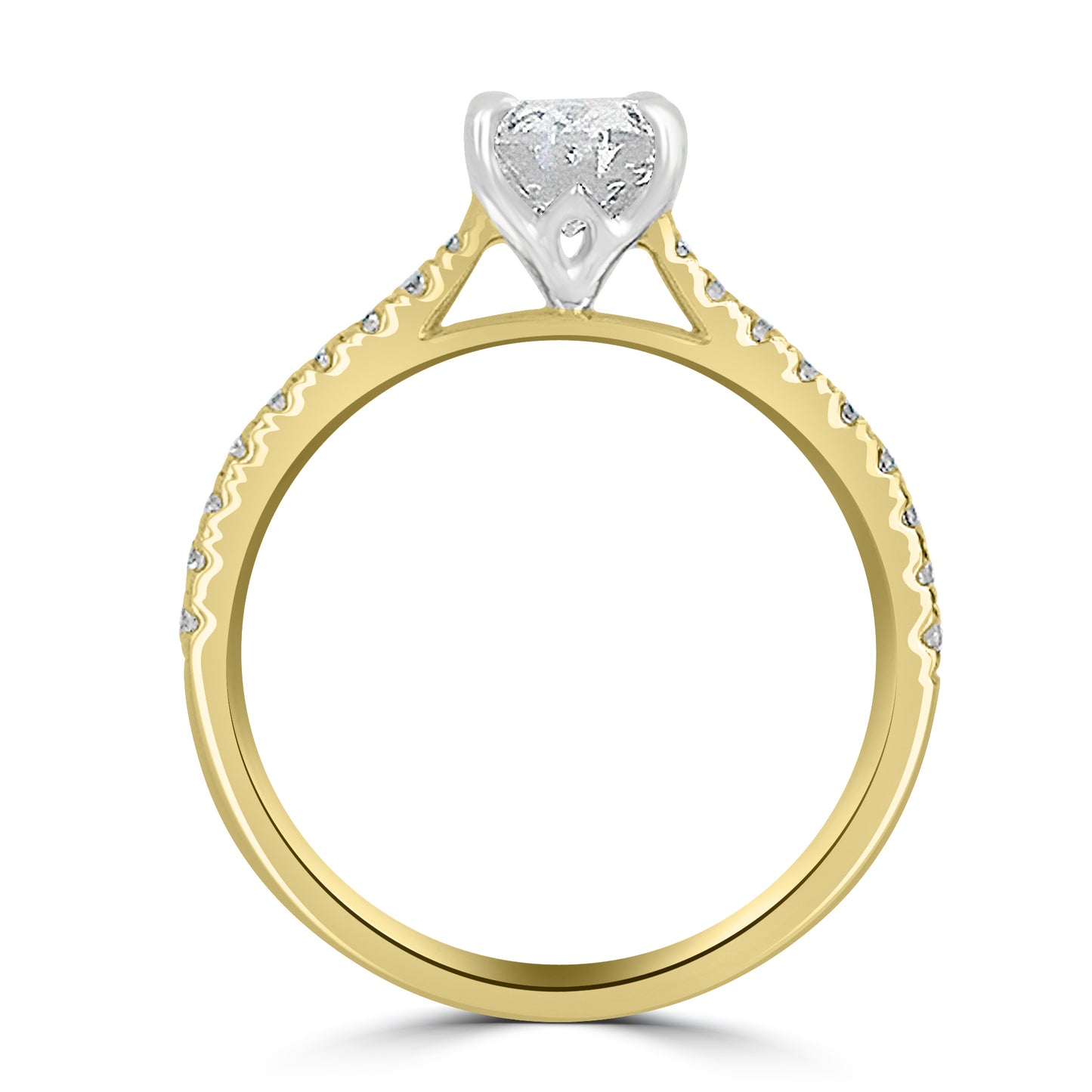 Laboratory Grown, Oval & Shoulder Setting Diamonds, 18ct Yellow Gold Band, 1.29ct